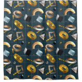 3D図形パターン シャワーカーテン (正面)