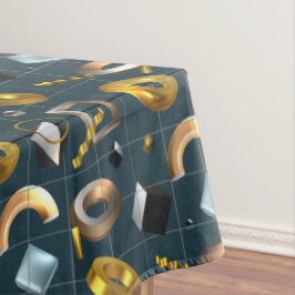 3D図形パターン テーブルクロス