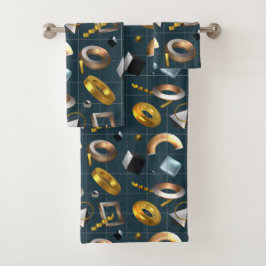 3D図形パターン バスタオルセット