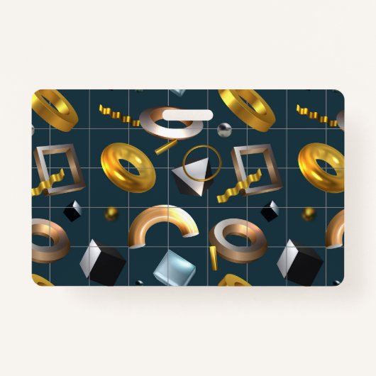 3D図形パターン バッジ (正面)