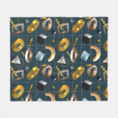 3D図形パターン フリースブランケット (正面(横))