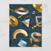 3D図形パターン ポストカード (正面)