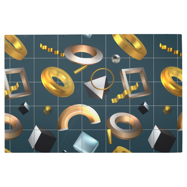 3D図形パターン メタルプリント (正面)