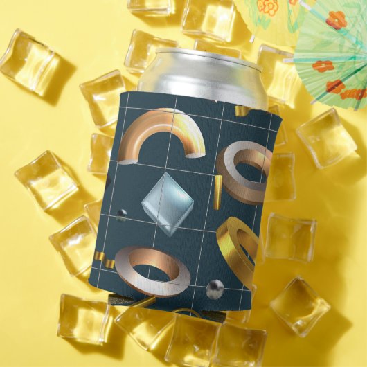 3D図形パターン 缶クーラー (インサイチュ 夏)