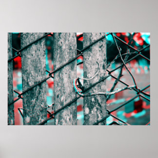 3D墓地フェンス ポスター