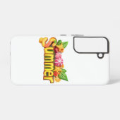 3d夏の文字-カラフル夏の文字とフルーツ samsung galaxyケース (裏面横)
