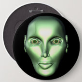 3D外国のヘッド地球大気圏外のあることボタンが 缶バッジ (正面&裏面)