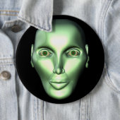 3D外国のヘッド地球大気圏外のあることボタンが 缶バッジ (インサイチュ)