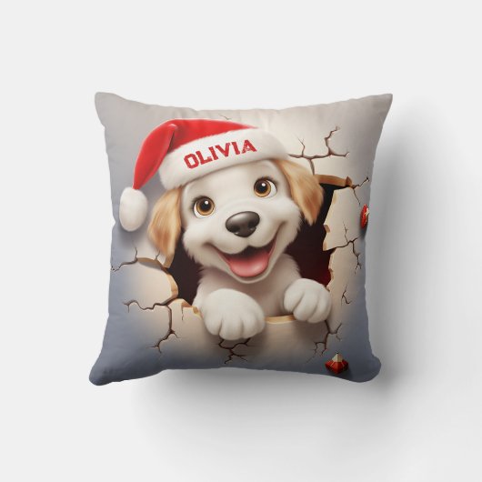 3D子犬のクリスマス クッション (裏面)