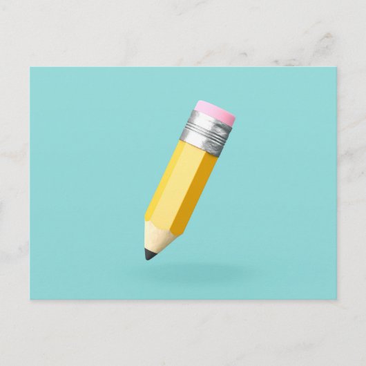 3D小さくてかわいい鉛筆 ポストカード (正面)