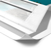 3D山と湖の風景フェイクウィンドウビュー ポスター (角)