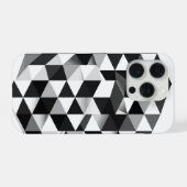 3D幾何学キューブ モノクロイリュージョンパターン iPhoneケース (裏面横)