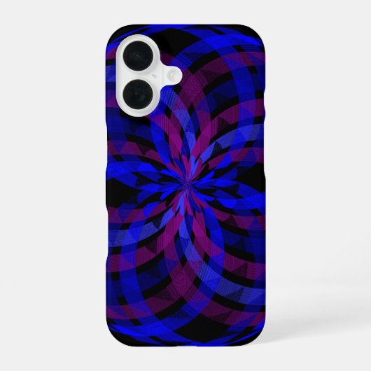 3D幾何学フラワーペタルセンターモチーフiPhone 16ケース iPhone 16ケース (裏面)