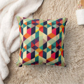 3D幾何学模様レトロミッドセンチュリーカラフル クッション (ブランケット)