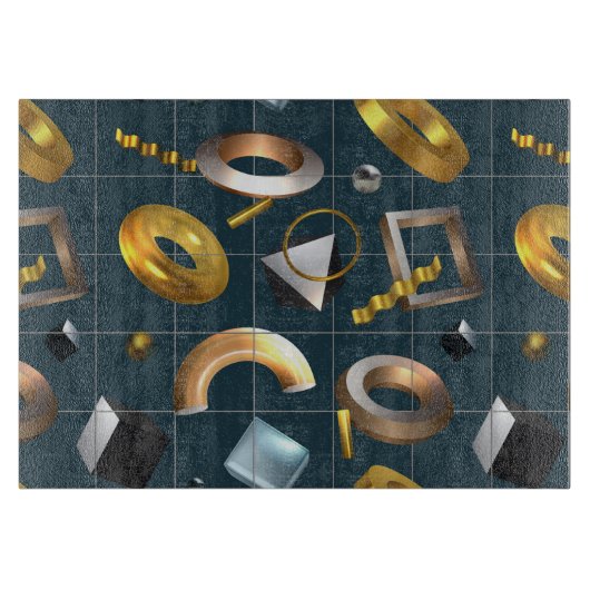 3D幾何学模様 カッティングボード (正面)