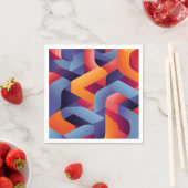 3D幾何鮮やかパターン2 スタンダードカクテルナプキン (インサイチュ)