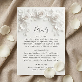 3D彫刻ローズ ミニマリストホワイト エンクロージャーカード