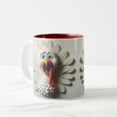 3D怖いトルコのおもしろい動物 ツートーンマグカップ (正面左)