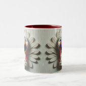 3D怖いトルコのおもしろい動物 ツートーンマグカップ (中央)