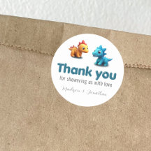 3D恐竜男の赤ちゃんシャワー感謝していユー