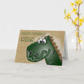 3D恐竜誕生日カード カード (黄色い花)