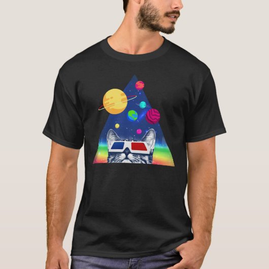 3D惑星猫 Tシャツ (正面)