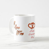 3D愛してるバレンタインデーのマグカップ コーヒーマグカップ (正面左)