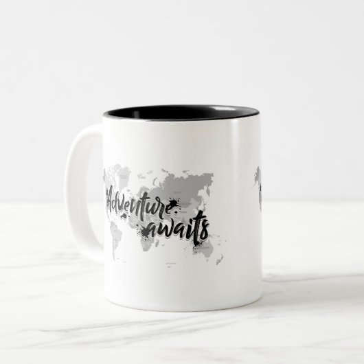 3D手紙の冒険は引用文を待ちます ツートーンマグカップ (正面左)