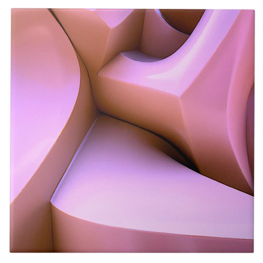 3D抽象ピンクタイル タイル (正面)