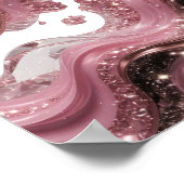 3D抽象的なスパークルと宝石の波 ポスター (角)