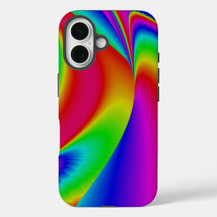 3D抽象芸術レインボーアート iPhone 16ケース