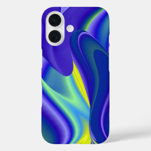 3D抽象芸術レインボーアート iPhone 16ケース
