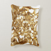 3D抽象芸術結晶金ゴールドテクスチャ。 アクセントクッション (裏面(縦))