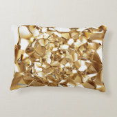 3D抽象芸術結晶金ゴールドテクスチャ。 アクセントクッション (裏面)
