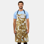 3D抽象芸術結晶金ゴールドテクスチャ。 エプロン (着用した状態)