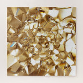 3D抽象芸術結晶金ゴールドテクスチャ。 ジグソーパズル (横)