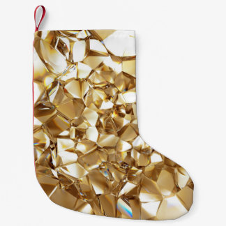 3D抽象芸術結晶金ゴールドテクスチャ。 スモールクリスマスストッキング