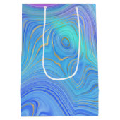 3D抽象芸術誕生日絵を描ブラシ ミディアムペーパーバッグ (裏面)