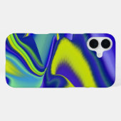 3D抽象芸術（緑の紫） iPhoneケース (裏面横)