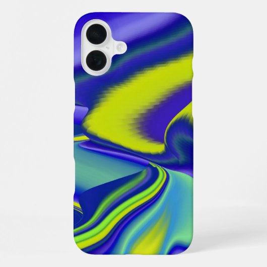 3D抽象芸術（緑の紫） iPhoneケース (裏面)
