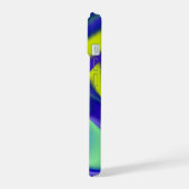 3D抽象芸術（緑の紫） iPhone 15ケース (左側面)