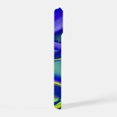 3D抽象芸術（緑の紫） iPhone 15ケース (右側面)