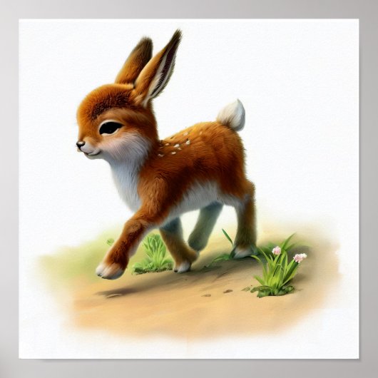 3D描写水色絵を描のアンテロープ ポスター (正面)