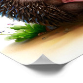 3D描写水色絵を描のハリネズミ ポスター (角)