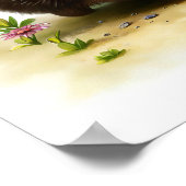 3D描写水色絵を描のハリネズミ ポスター (角)