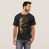 3D断片化フェイスキューブブラックTシャツ Tシャツ (正面フル)