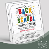 3D新学期供給駆動タイポグラフィ寄付 チラシ