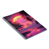 3d日没ビーチ。レトロヤシ ノートブック (右側)