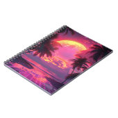 3d日没ビーチ。レトロヤシ ノートブック (左側)