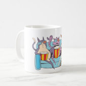 3D映画好きな三匹の猫 コーヒーマグカップ (正面左)